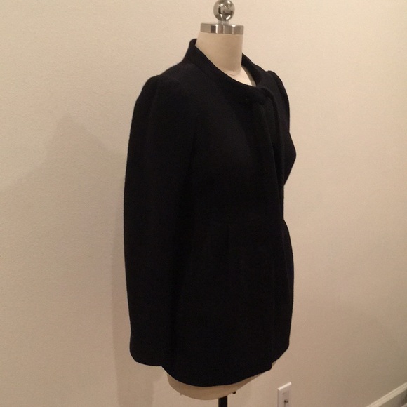 Anthropologie Black Boucle Jacket with Neck Tie - Picture 2 of 8